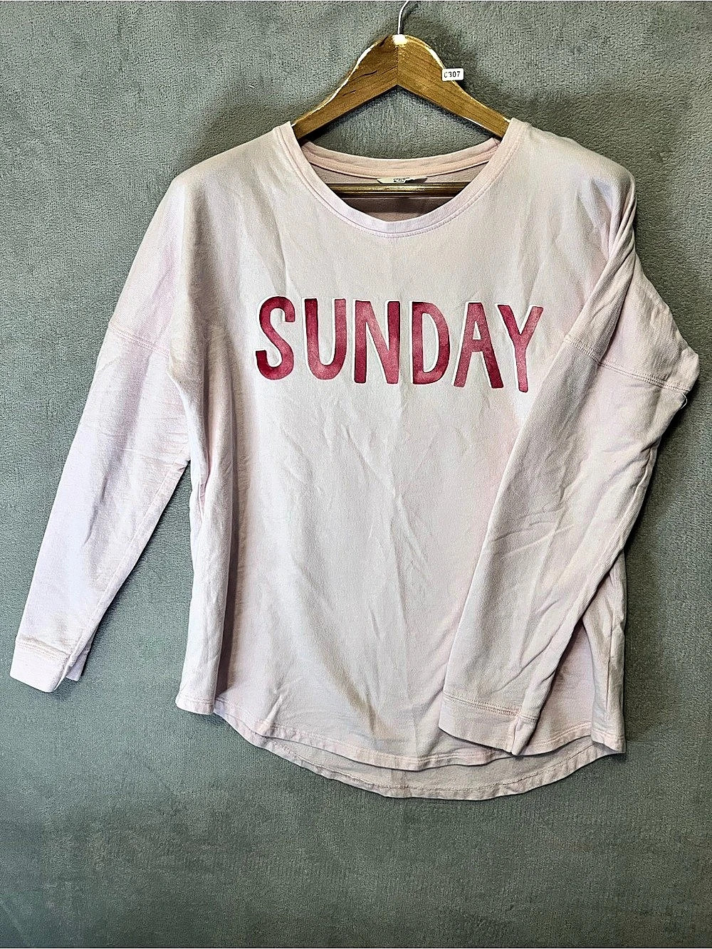 Crown & Ivy Long Sleeve Graphic Tee in Pink